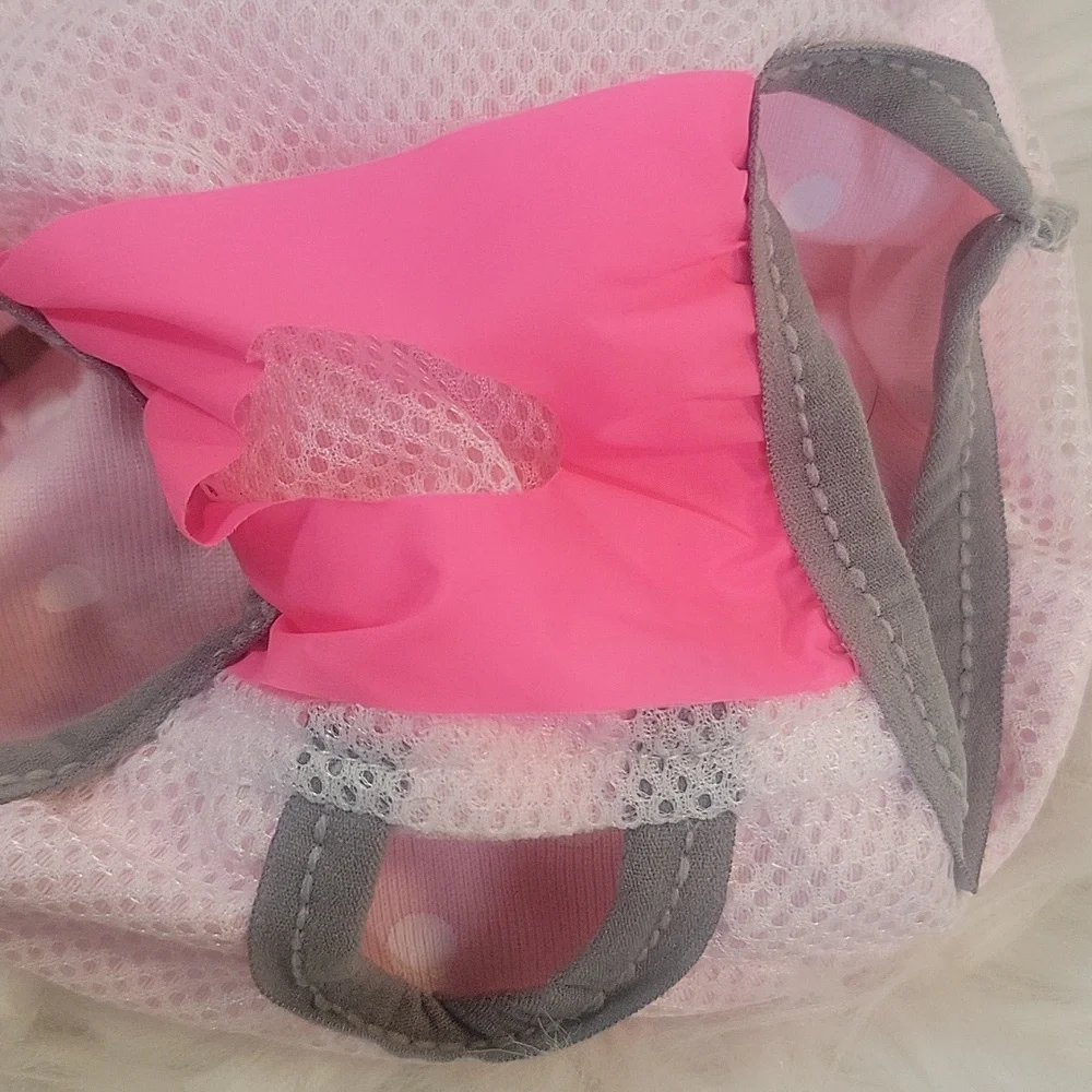 3 Pack Pink Polka‎ Dot Dog Diapers with Rainbow Straps